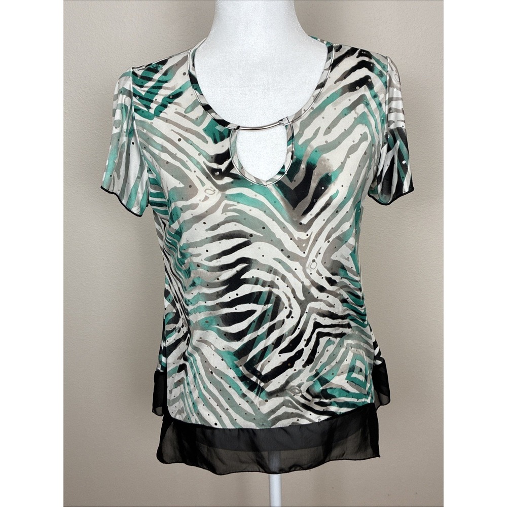Brittany Black Multicolor Animal Print Top No Size Please‎ See Description
